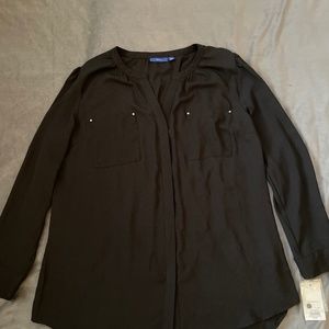NWT Apt 9  black blouse XL
